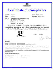 CSA certificate